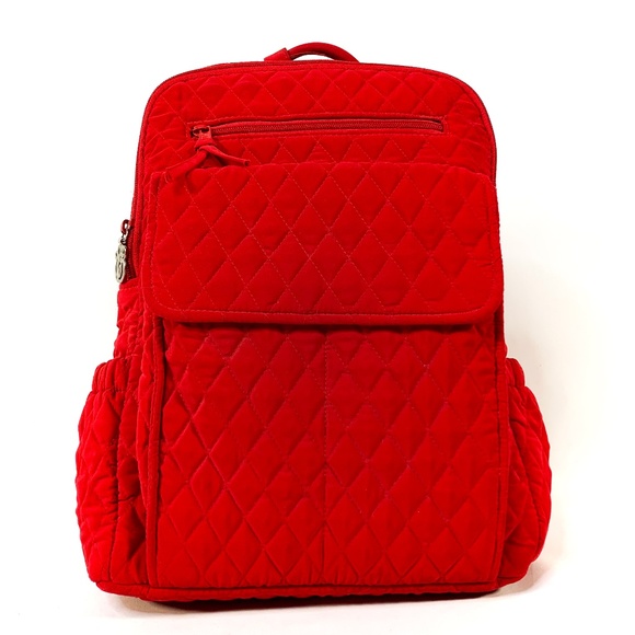 Vera Bradley Handbags - VERA BRADLEY Red Quilted Backpack Day Commuter Bag